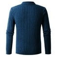 thumbnail image 2 of Lu's Chic Men's Quarter-Zip Sweater Top Knitted Pullover Long Sleeve Turt Neck Thermal Knitwear Blue 38, 2 of 2