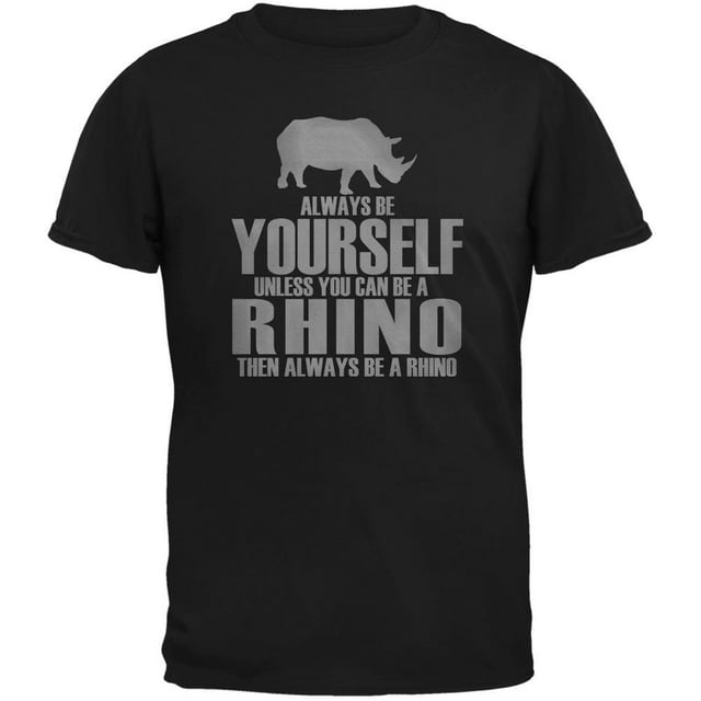 T-Shirt Adulte Noir Rhinocéros Toujours Être Soi-Même