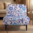 thumbnail image 2 of HELLHERO Stain Protection Armless Accent Chair Cover for Bedroom, Dustproof Armless Accent Chair Protector, Floral, 2 of 8