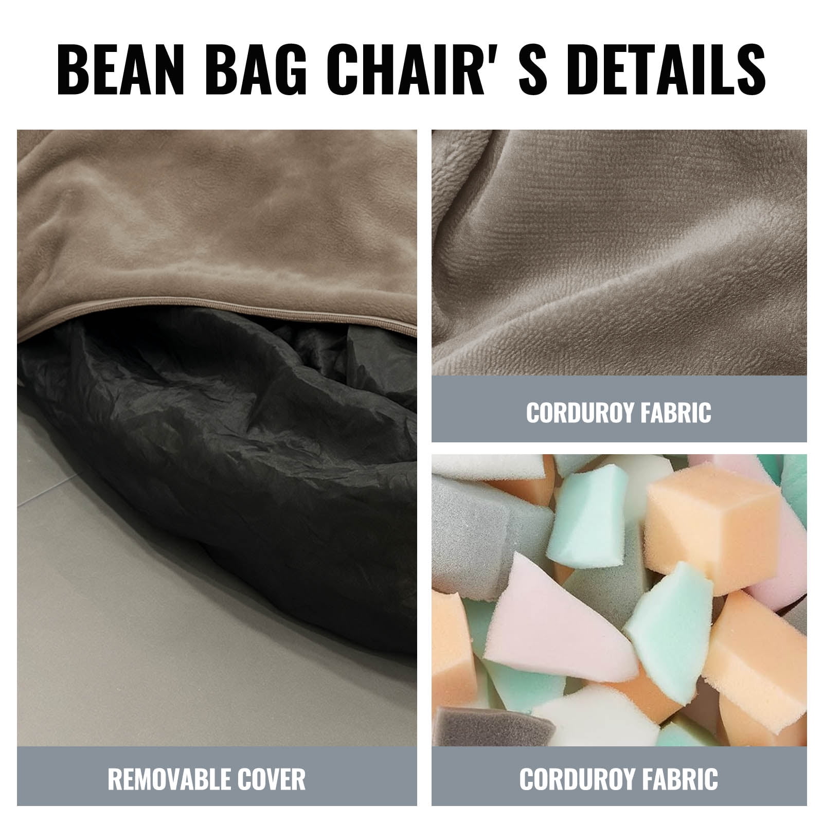 Bean Bag Chair,Convertible Bean Bag Chair Bed Giant Bean Bag Chairs for Adults Memory Foam Bean Bag Bed for Adults Bean Bags Chair that Turns into Bed