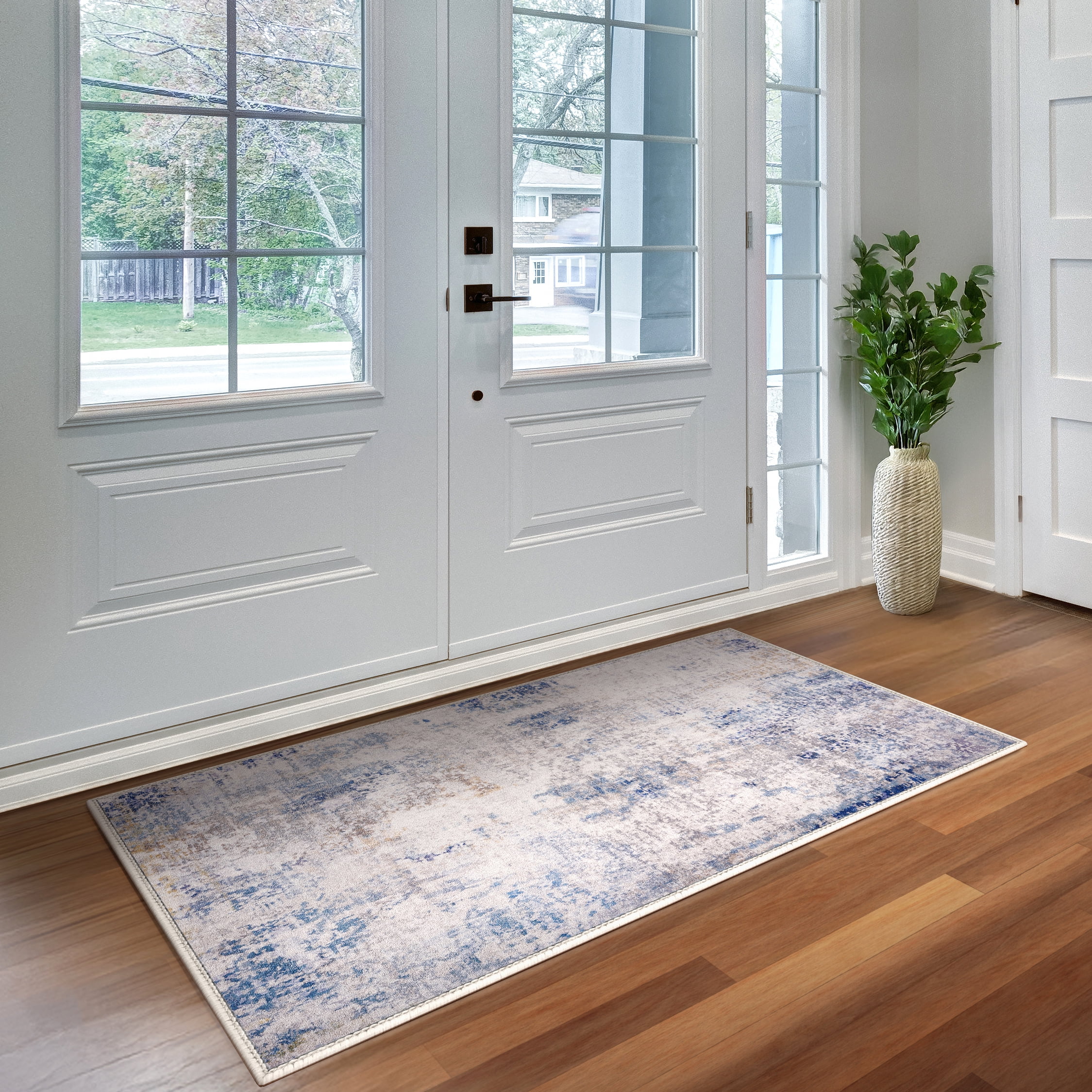 Sorbus 2x3 Welcome Mat – Washable, Non-Slip Vintage Entryway Rug with Rubber Backing