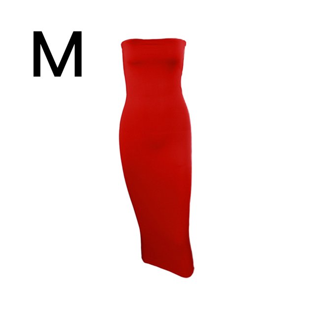 Vestido de tubo con cuello barco para mujer Vestido de verano sin mangas de color sólido, rojo, M Eigraketly AP1097-08B