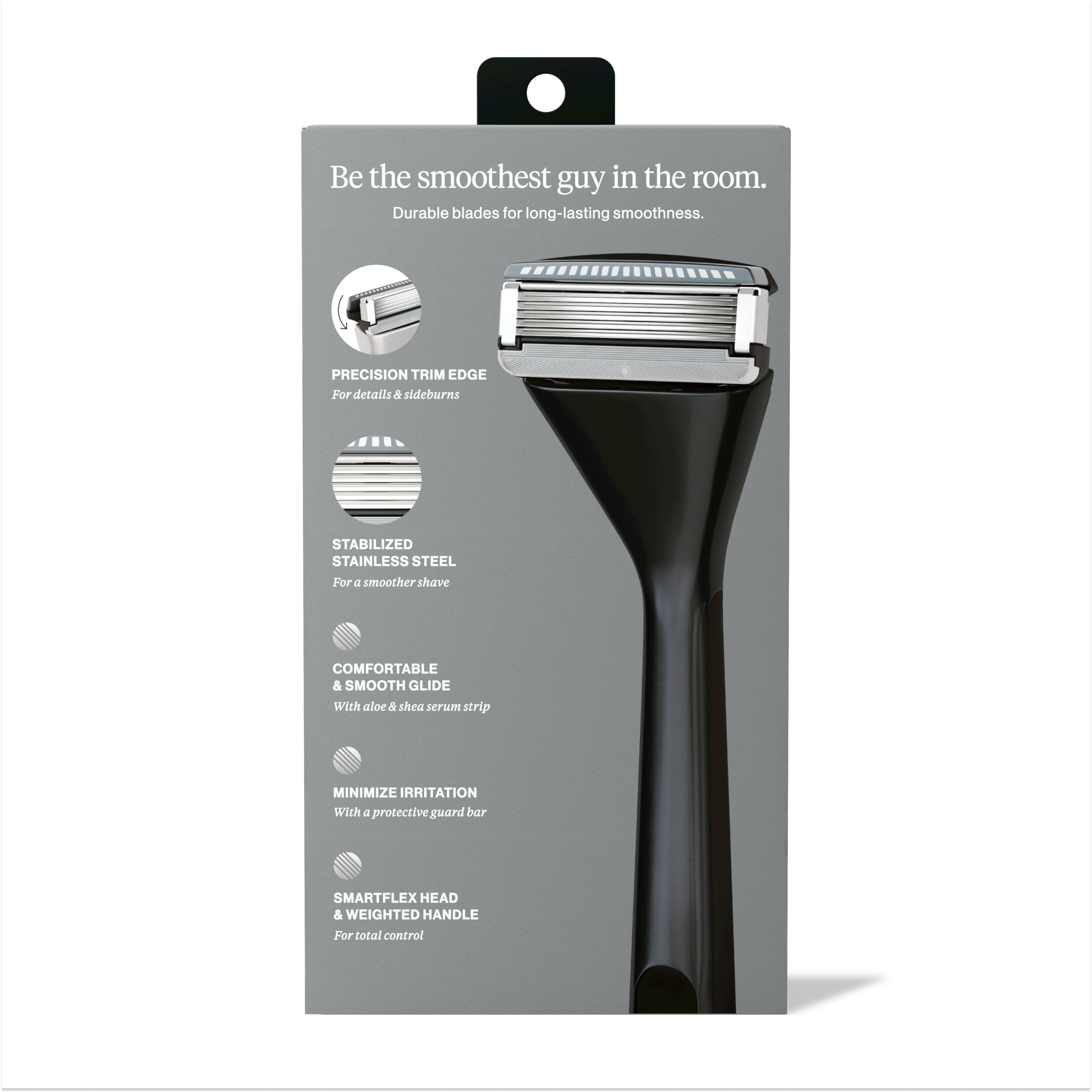 House of Atlas Premium Razor Kit - Matte Black - 5ct: Whole Body, All Hair Types, Reusable Razor, 5 Blades