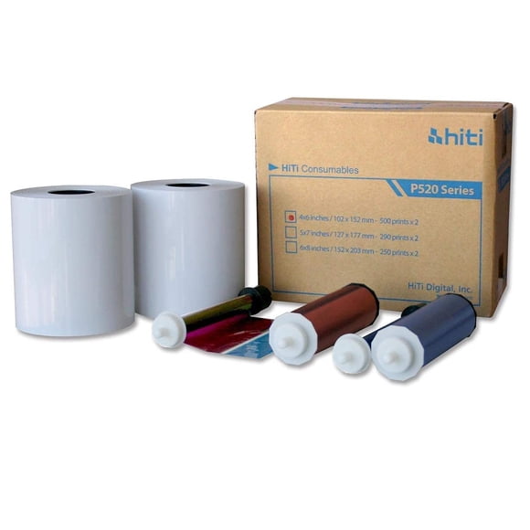 Kit de cinta de papel Hiti P525L P520L para medios 4x6, 1000 impresiones