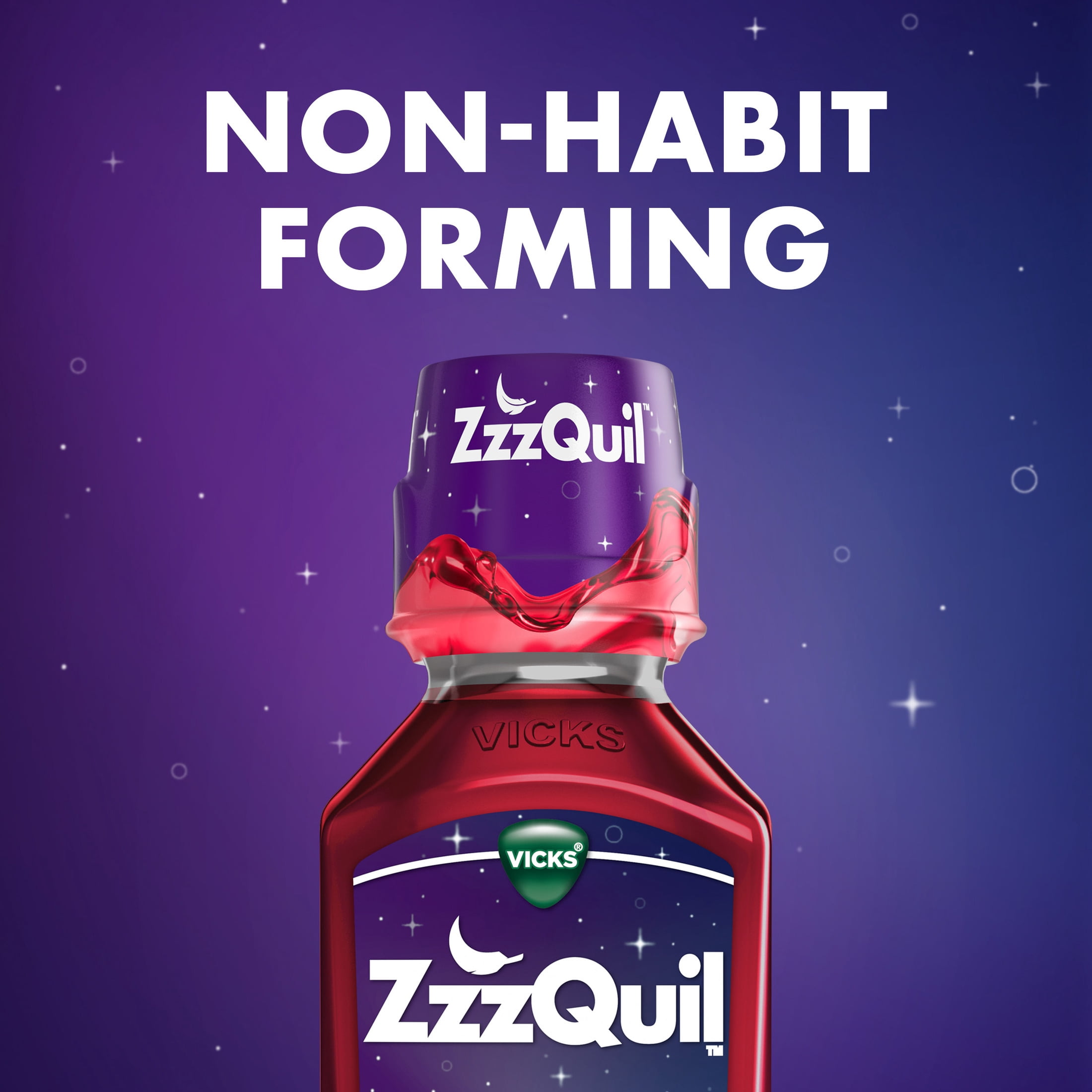 ZzzQuil Liquid Sleep Aid, Diphenhydramine 50mg HCl, Vanilla Cherry Flavored, 2 Pack, 24 fl oz