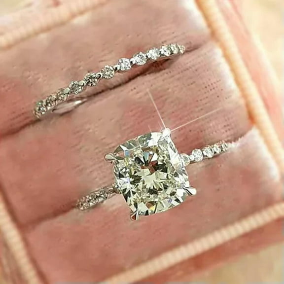 K-KED Charm Wedding Party Women 925 Silver Filled Ring Cubic Zirconia Delicate Jewelry Sz 6-10-9-Gold