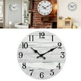 thumbnail image 4 of Retro Rustic Wall Clocks Battery Operated Silent Non Ticking,Country Round Wooden Clocks Farmhous Wall Decorations for Kitchen,Bathroom,Living Room,10 Inch, 4 of 7