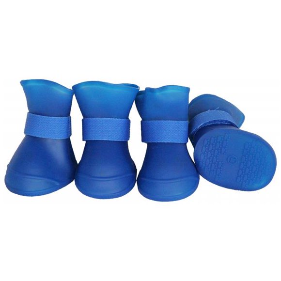 Elastic Protective Multi-Usage All-Terrain Rubberized Dog Shoes, Blue - Medium