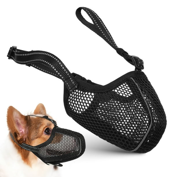 Bozal de malla para perro, ajustable, suave, mediano, para evitar mordeduras y masticaciones, transpirable, talla L