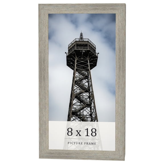 8x18 Frame Grey Real Wood Picture Frame Width 1.5 Inches | Interior Frame Depth 0.5 Inches | Barn
