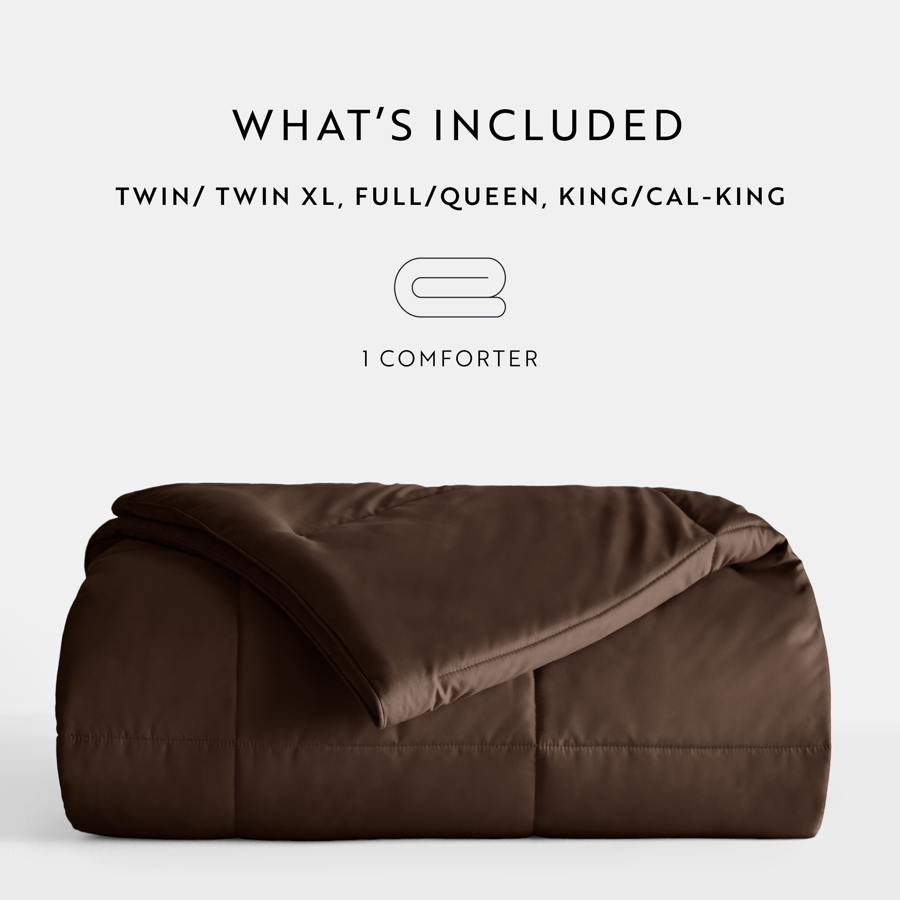 Noble Linens Chocolate All Season Lightweight Down-Alternative Solid Comforter, King/Cal King