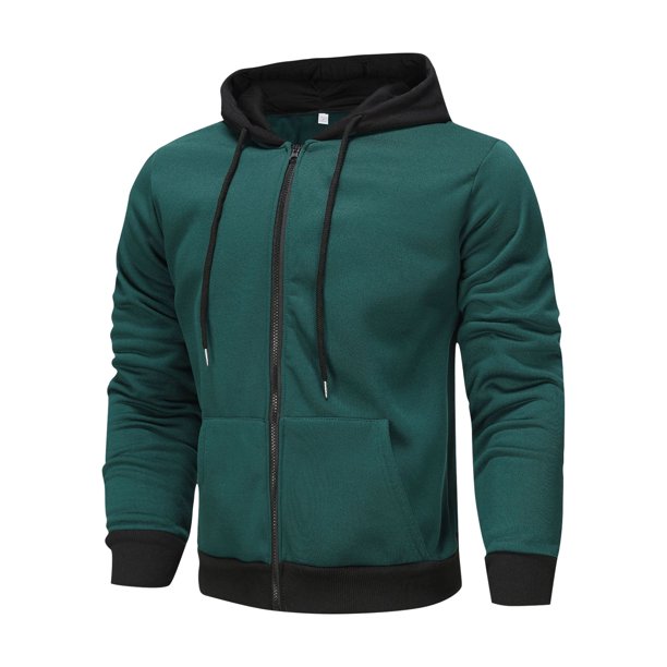 Men's Casual Camouflage Sports Sweatshirt Long Sleeve Zipper Hooded Jacket Coat L