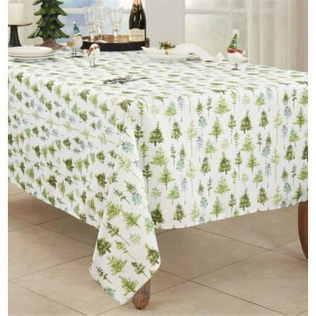 

65 x 104 in. Forest Trees Design Tablecloth Green