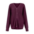 thumbnail image 5 of Stichou Women's 2025 Fashion Casual Oversized Open Front Batwing Long Sleeve Chunky Knit Cardigans Sweaters Outerwear Coats Dark Purple S, 5 of 5
