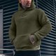 thumbnail image 1 of Sudadera con capucha para hombre, informal, de doble cara, con bolsillo de terciopelo, color liso, de manga larga, blusa de poliéster para hombre, 1 of 7