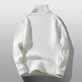 thumbnail image 4 of TFEOQRY Men's Turtleneck Sweater Ribbed Knit Long Sleeve Loose Casual Pullover Fall Winter Warm Top White, 4 of 9