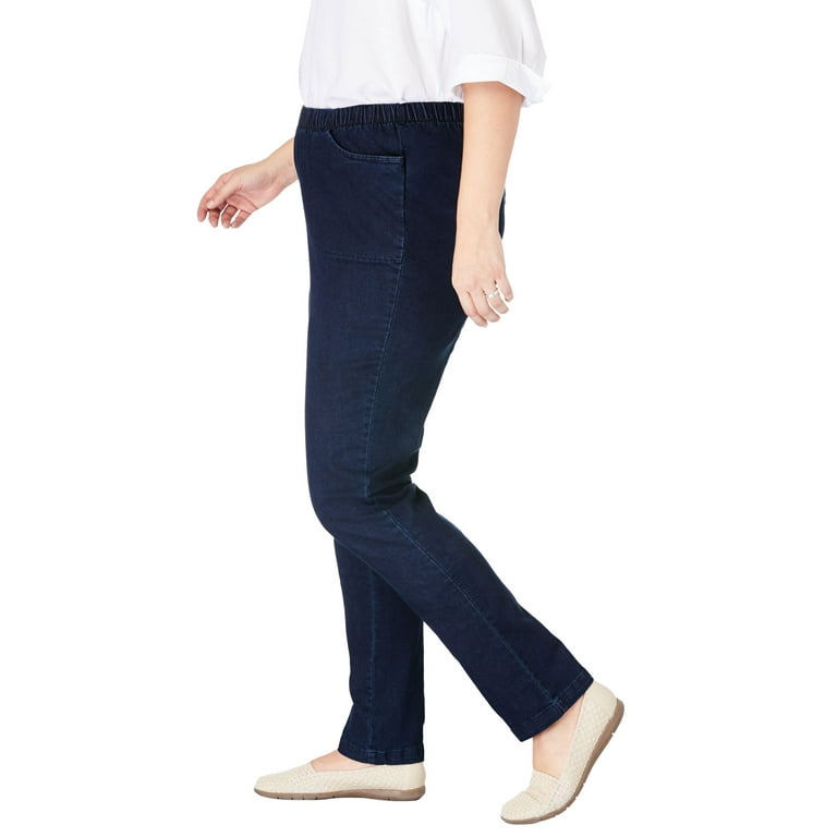 Woman Within Plus Size Straight Leg Fineline Jean Jeans