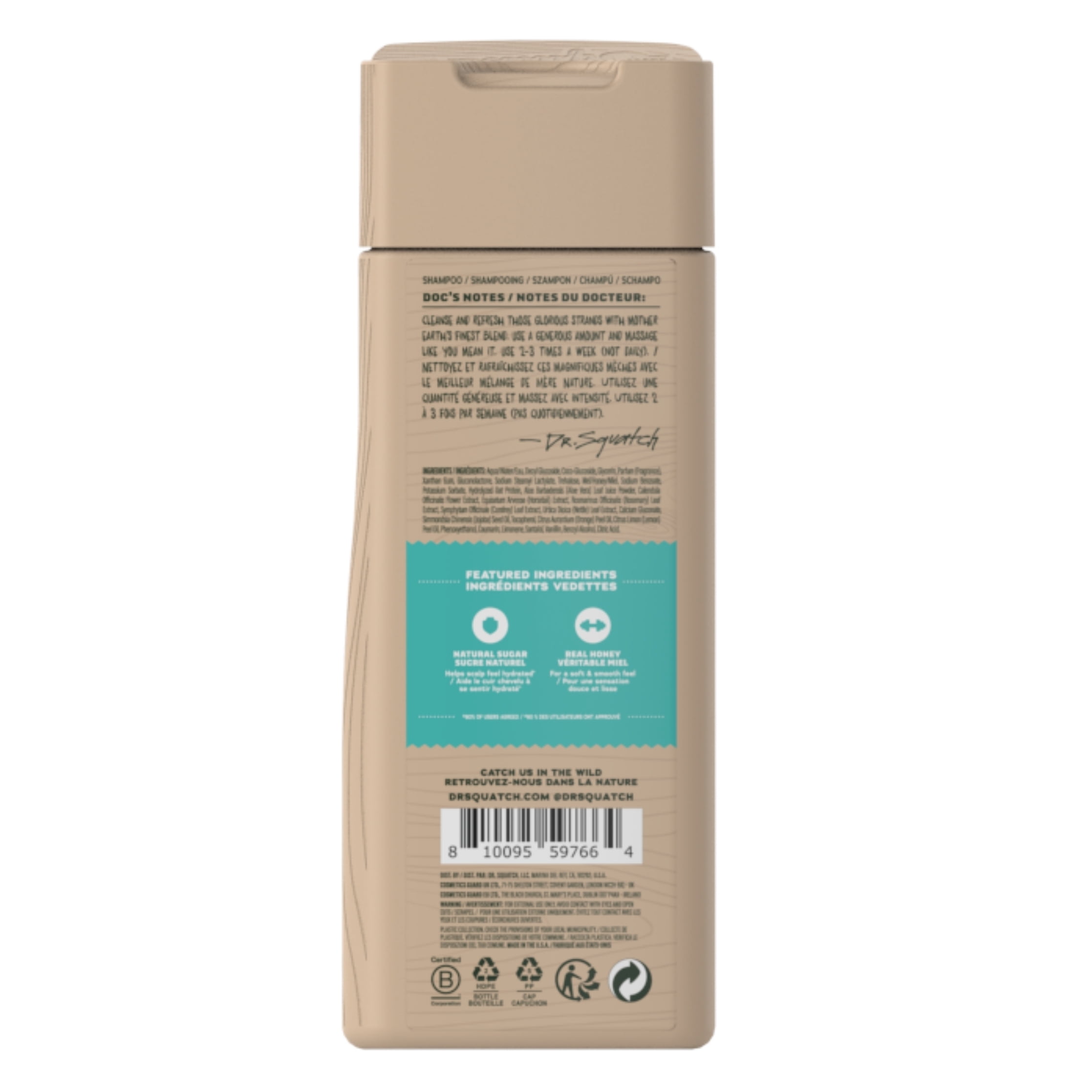 Shampooing naturel pour hommes Dr. Squatch Coconut Castaway, 325 ml