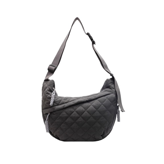 gcong Stylish Winter Quilted Messenger Bag Casual Tote With Puffy Padding For Daily Crossbody Shoulder Purse