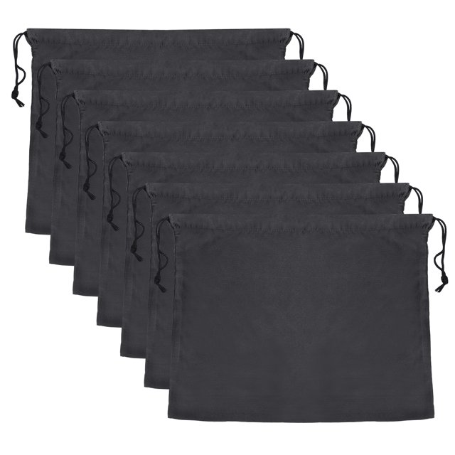 Uxcell 23.6x19.7 pulgadas Bolsas de Polvo para Bolsos, Funda de Almacenamiento de Bolsos con Cierre de Cuerda para Ropa de Pouch, Negro 7 Pcs