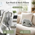thumbnail image 3 of Travel Neck Pillow 2 in 1 with Eye Mask U Shaped Memory Foam Pillow for Airplane Car Office Nap Support Rest, 3 of 7