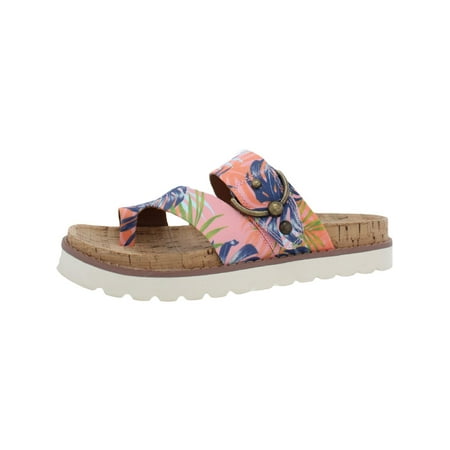 

Baretraps Womens Glenda Faux Leather Buckle Footbed Sandals