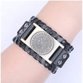 thumbnail image 3 of Pulsera de cuero MADIOLA Vikingo Vegvisir Negro/Bronze, 3 of 6