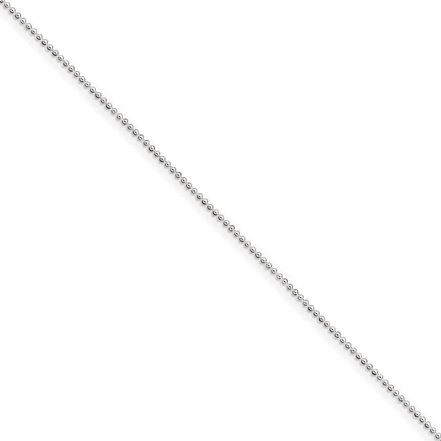 925 Sterling Silver 1mm Beaded Chain Anklet