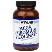Twinlab Mega Chromium Picolinate Capsules, 100 Ct