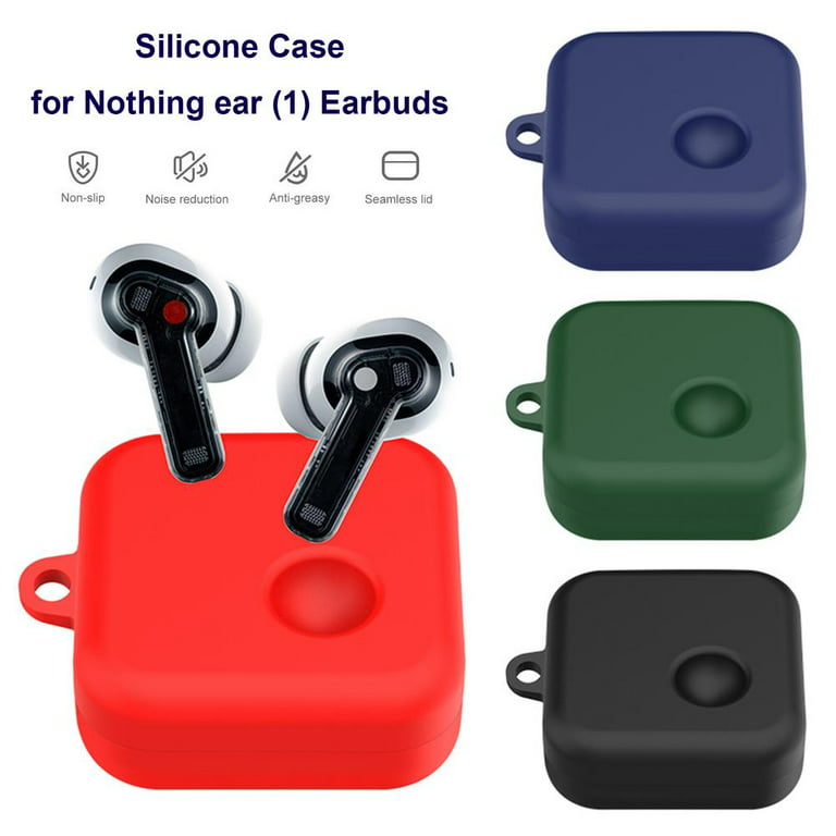 Silicone Protective Case For Nothing Ear (1) - Earphone Earbuds Case Cover  Dust Proof Cover Charger Box Shell For Nothing Ear (1) , Compatible With  Carabiner 