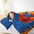 thumbnail image 6 of Manfei Kids Cartoon Basketball Bedding Comforter Set, Oil Printing Art Twin Comforter Sets, Blue Orange Cartoon Reversible Bedding Set, Luxury Bedroom Decor, 2pcs, 6 of 9