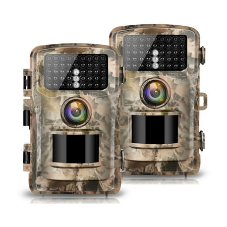 CAMPARK 2 Pack Trail Camera 4K 42MP Hunting Game Camera Infrared Night Vision Wildlife Surveillance 2.0 LCD Digital Waterproof Hunting Trail Monitors