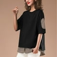 thumbnail image 4 of Oversized T Shirts for Women Crew Neck Short Sleeve Casual Tops Loose Fit Solid Color Soft Basic Blouses Tees (4XL, Black), 4 of 6