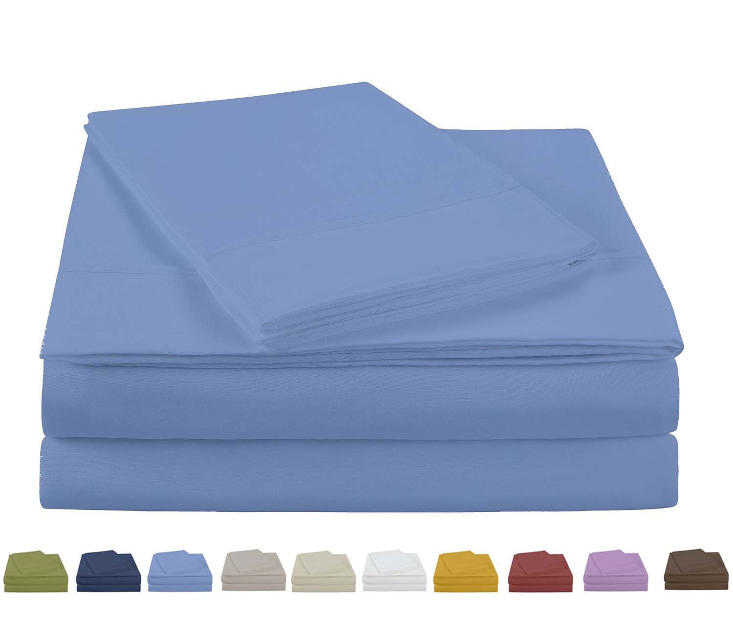 NC Home Fashions Beauty In Basic Solid Color Bed Sheet set, Queen, Serenity