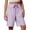 Purple, variant on Women’s Striped Cargo Bermuda Shorts, DUnrefinedstring Waist with Patch Pockets for Outdoor Backyard Lawn Picnic Gatherings Purple XL