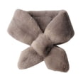 thumbnail image 1 of Opolski Winter Women Solid Color Thick Warm Faux Rabbit Fur Collar Cross Neck Scarf Wrap, 1 of 9