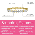 thumbnail image 3 of Cate & Chloe Ally 18k Yellow Gold Plated Tennis Bracelet with Simulated Diamonds Gift for Women, 3 of 9
