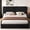 Black, variant on Euroco Upholstered King Size Platform Bed with Tuft Headboard, Black