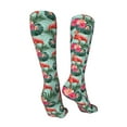 thumbnail image 3 of KLL Palm Leaves Flamingo Print Cool Socks Men's Women's Crew Socks Funny Crazy Novelty Stockings, 3 of 8