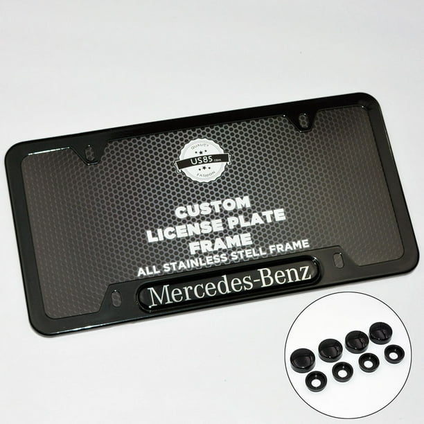 Black Stainless Steel For Mercedes Benz Front Rear License Plate Frame Cover Gift Accessories Walmart Com Walmart Com