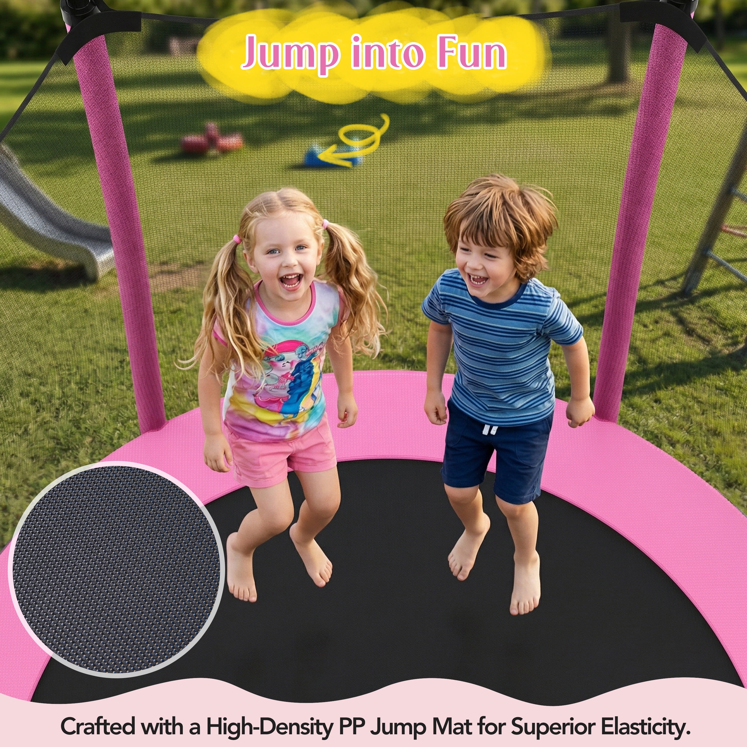 Mini Trampoline for Kids, SEGMART 65'' Indoor Outdoor Toddler Trampoline with Enclosure Net, Round Small Trampoline Gift for Boys Girls, Kids Trampoline Indoor