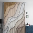 thumbnail image 5 of Beige Ombre Semi Sheer Curtains Drapes for Living Room, Bedroom, French Doors Window 45 Inches Long, Modern Geometric Abstract Aesthetic Cream Rod Pocket Chiffon Curtain Drapery Voile Drape Panel, 5 of 6