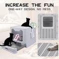 thumbnail image 3 of Caja de arena para gatos Tokenkuko de acero inoxidable plegable con tapa gris, 3 of 6