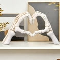 thumbnail image 5 of Cixusio Halloween Decorations Skeleton Hands Heart Sculpture Gothic Love Gesture Statue Resin Heart Shape Skeleton Finger Gesture Figurine for Home Decor Gift for Halloween Decor Indoor, 5 of 7