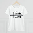 thumbnail image 4 of Women's Cotton Tee, Faith Over Fear, Relaxed Fit, Short Sleeve T-Shirt, 4 of 10