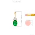 thumbnail image 3 of ANGARA Natural Oval Emerald Solitaire Pendant with Trio Diamond in 14K Yellow Gold for Women (Size-7x5mm) | May Birthstone, Birthday, Anniversary, Jewelry Gift for Women | Natural Emerald Necklace, 3 of 7