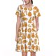 thumbnail image 1 of Easygdp Christmas Elements para Vestido Transpirable de Mujer, Vestido Suelto de Manga Corta con Pliegues y Bolsillos para el Verano, 1 of 6