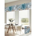 thumbnail image 6 of Blue Octopus Coastal Valances for Windows, Summer Beach Ocean Starfish Coral Light Filtering Kitchen Curtains, Rod Pocket Window Valance Curtains for Living Room Bedroom, 60" W x 18" L, 2 Panels, 6 of 9