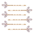 thumbnail image 6 of Miallo 6 Pcs Gold Crystal Bobby Pins, Vintage Leaf Hair Accessories for Prom & Evening Party, Luxury Rhinestone Hair Slides, 6 of 7