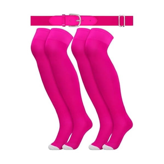 Eryueer3 Pcs Baseball Belt and Socks Combo Youth Over Knee Sock Men's Baseball Belts Stockings Softball Belt